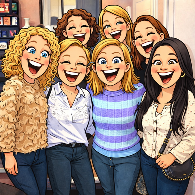 vriendinnen cartoon